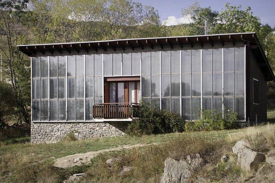 Trombeho stěna - dům architektů Trombea a Michela v Odeillo