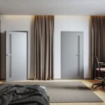 Dveře Gabreta 3 (vlevo) a dveře Gabreta 9 (vpravo) s povrchem SOLO MATRIX - Steel Grey (zdroj: SOLODOOR)