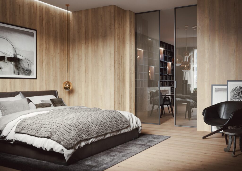 Posuvné dveře IDEANET v posuvu do stropu PREMIUM (foto: JAP FUTURE)