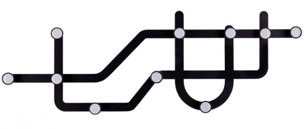 5. Nástěnný věšák Subway, kov, délka 58 cm, výška 20 cm, vyrábí Umbra, www.mhome.cz 5. Nástěnný věšák Subway, kov, délka 58 cm, výška 20 cm, vyrábí Umbra, www.mhome.cz